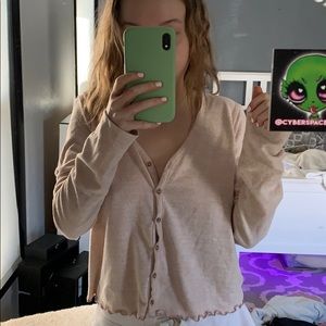 american eagle plush button down long sleeve